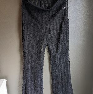 Pretty Little Thing sheer printed long pants in the size US 12